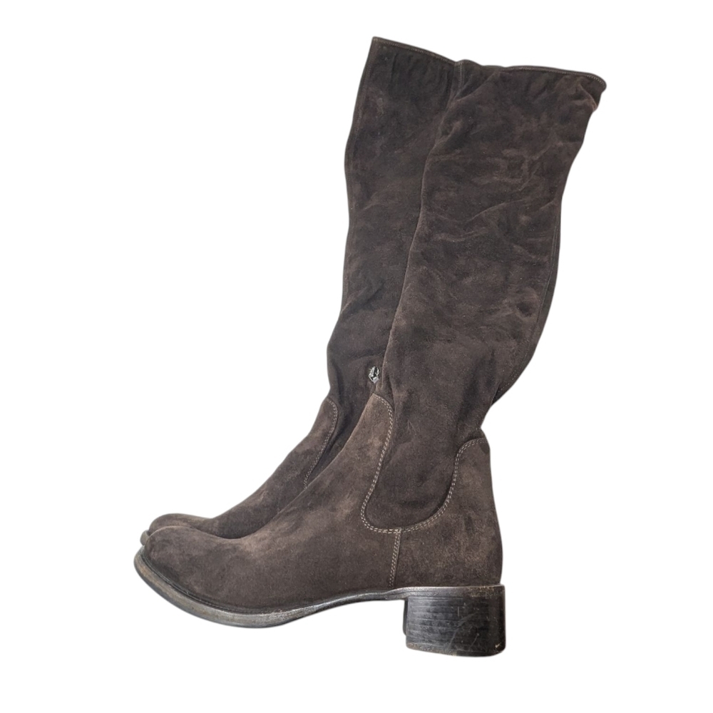 Prada Dark Brown Suede OTK Over the Knee Tall Boot Size EU 38 - Picture 4 of 16